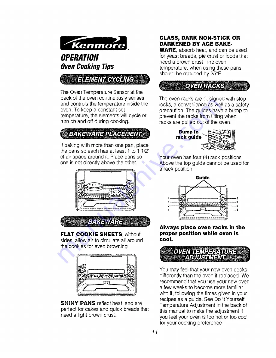 Kenmore 911.40465 Owner'S Manual Download Page 11