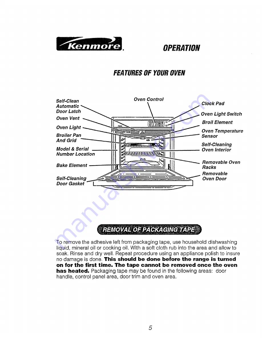 Kenmore 911.41065 Скачать руководство пользователя страница 5