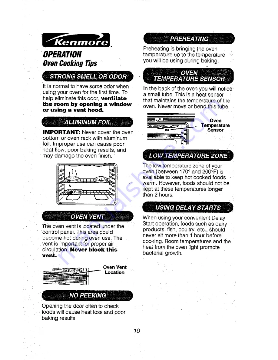 Kenmore 911.41165 Owner'S Manual Download Page 10