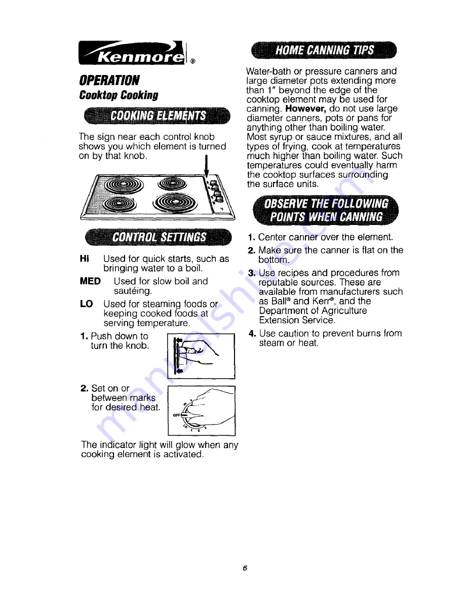 Kenmore 911.42475 Owner'S Manual Download Page 6