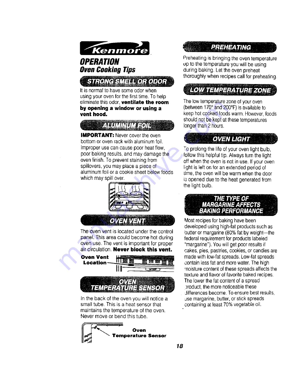 Kenmore 911.49485 Owner'S Manual Download Page 18