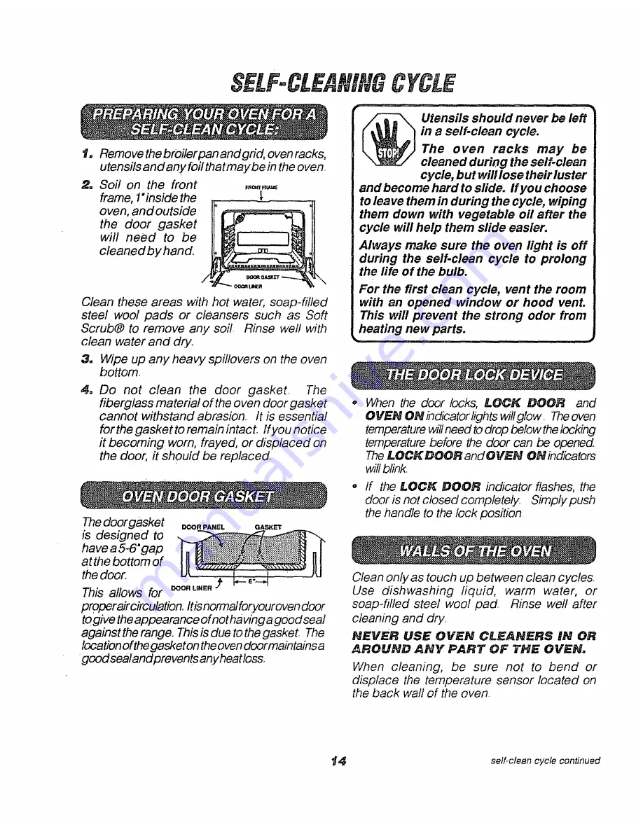 Kenmore 911.63261 Owner'S Manual Download Page 14