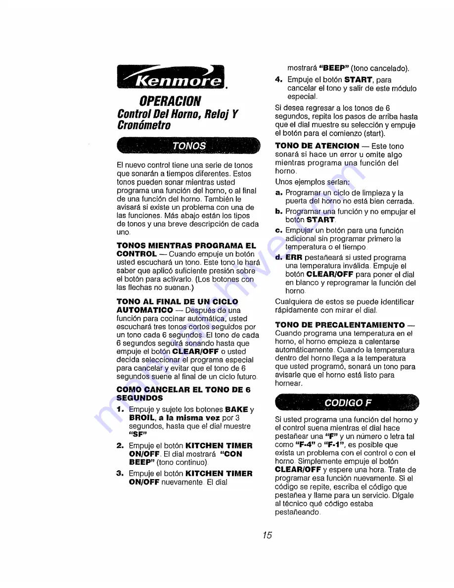 Kenmore 911.95975 Owner'S Manual Download Page 53