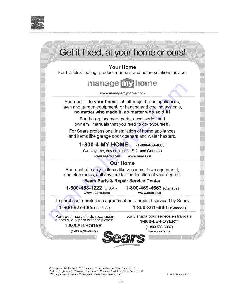 Kenmore 91589 Use & Care Manual Download Page 14