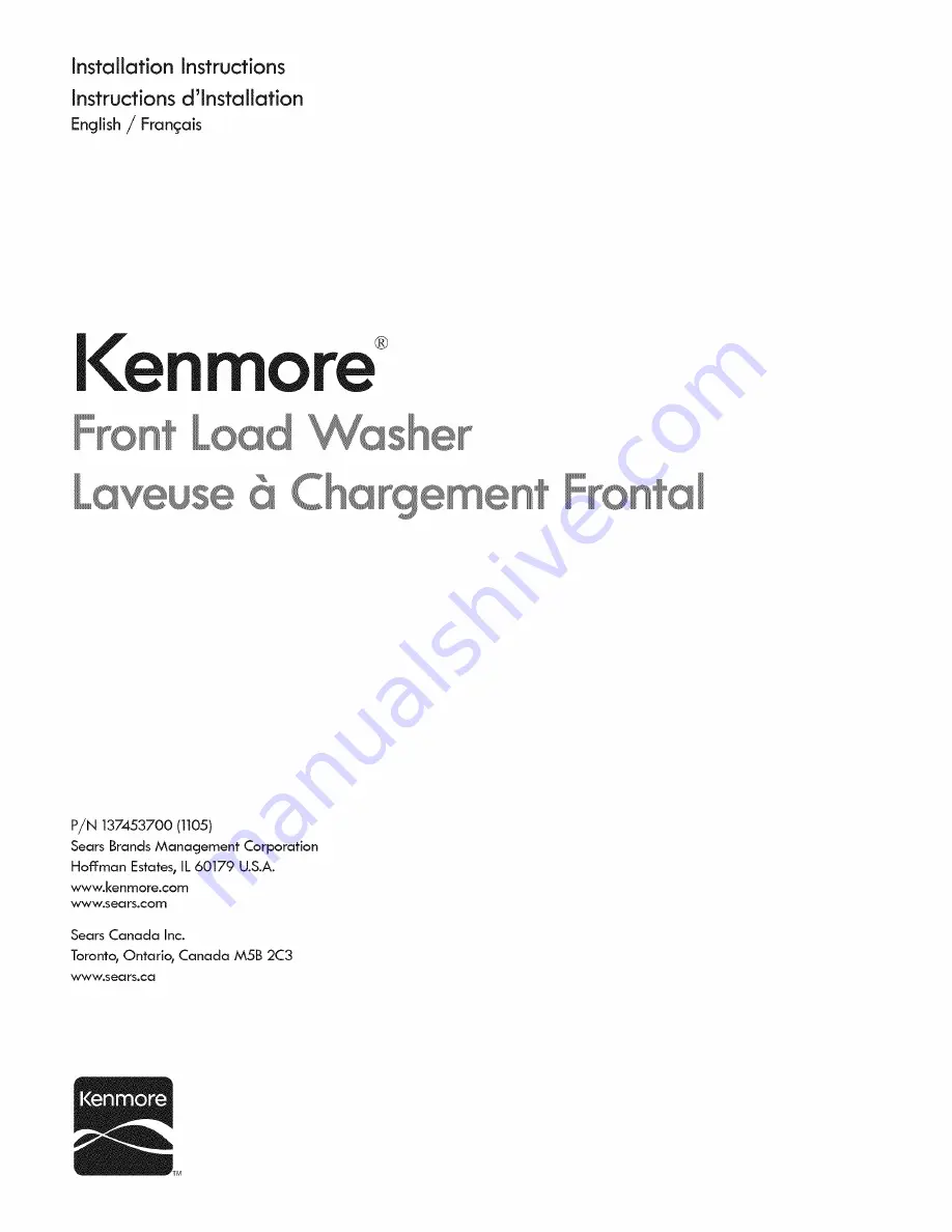 Kenmore 970L48022A0 Installation Instructions Manual Download Page 1