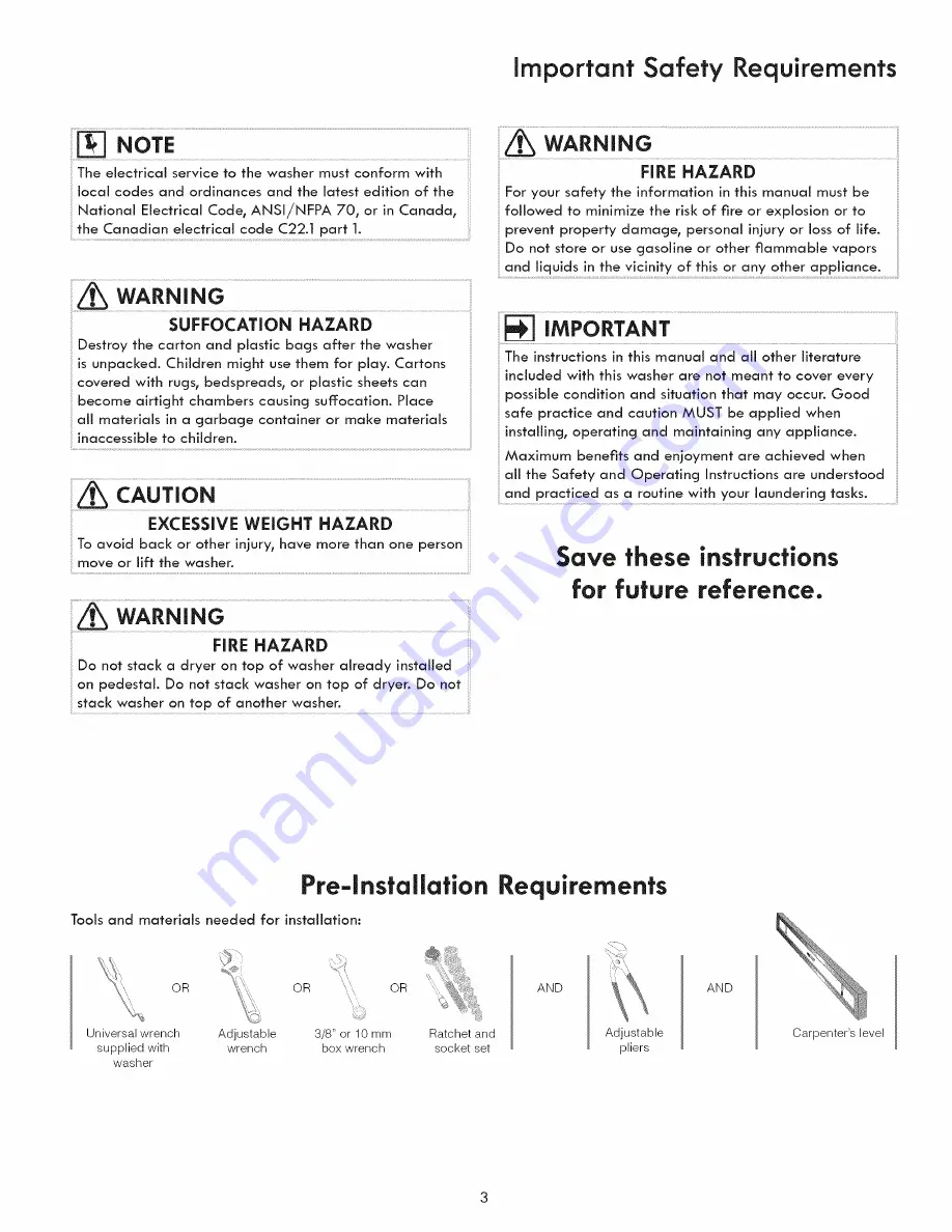 Kenmore 970L48022A0 Installation Instructions Manual Download Page 3