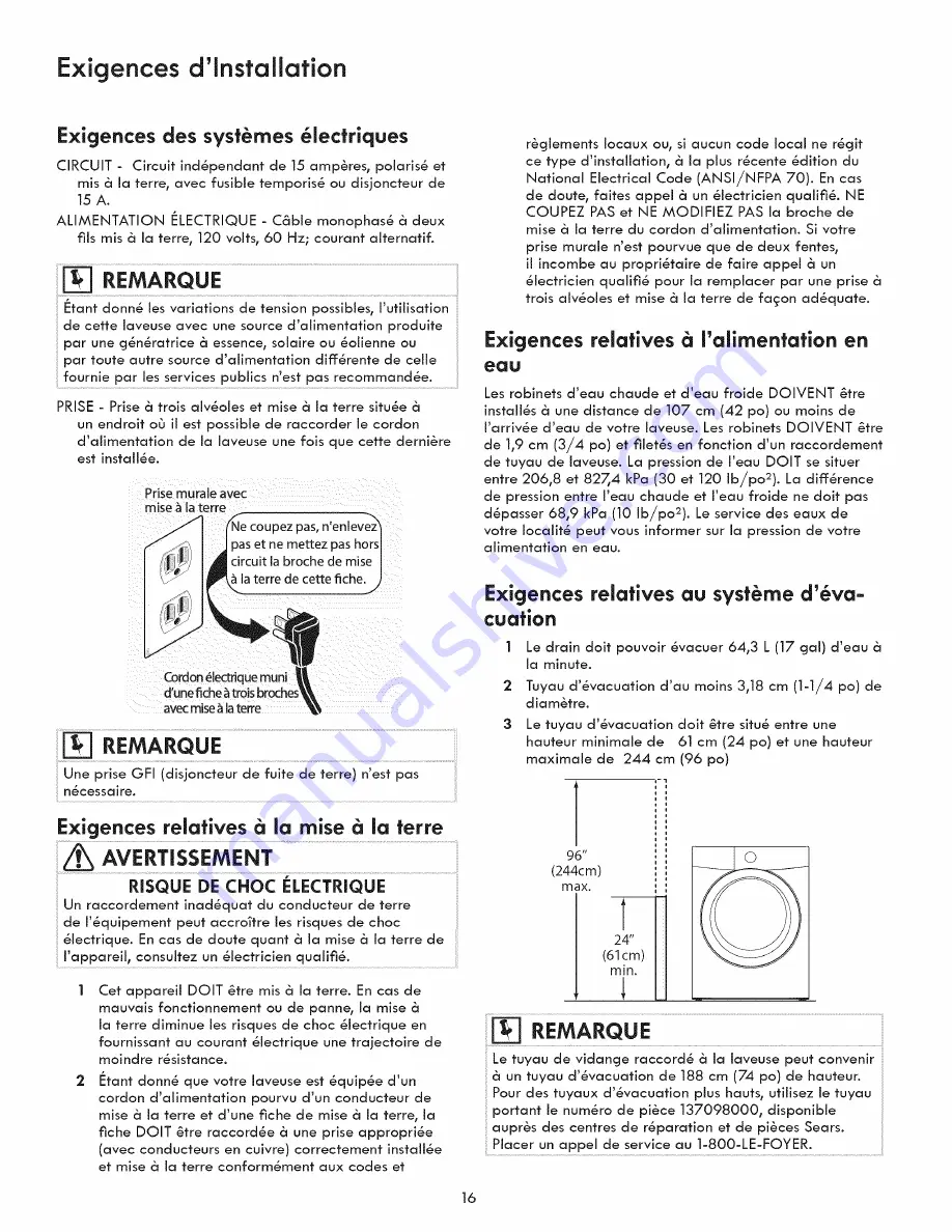 Kenmore 970L48022A0 Installation Instructions Manual Download Page 16