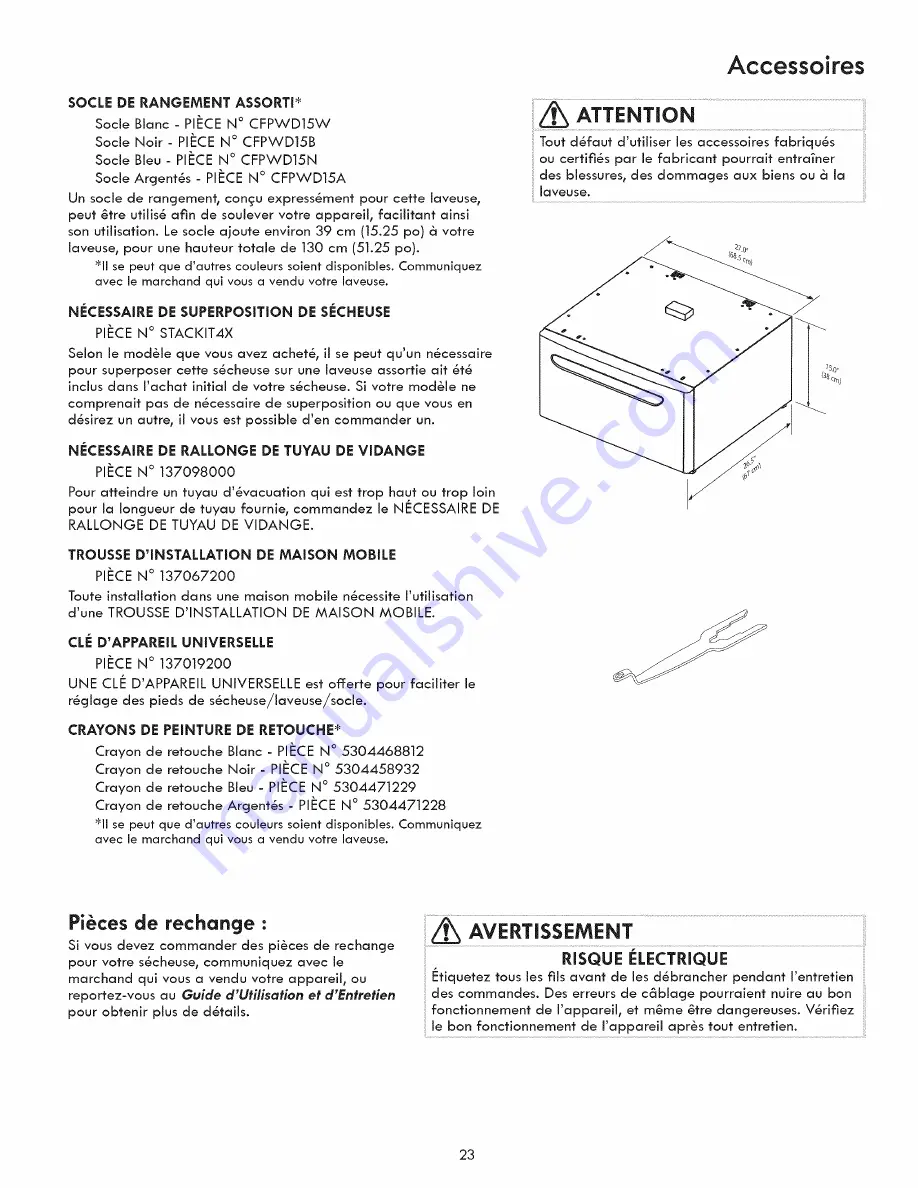 Kenmore 970L48022A0 Installation Instructions Manual Download Page 23