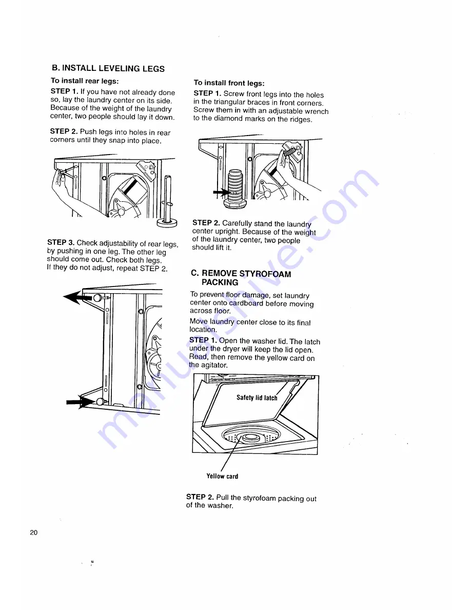 Kenmore 9875 - 24 in. Laundry Center Owner'S Manual And Installation Instructions Download Page 20