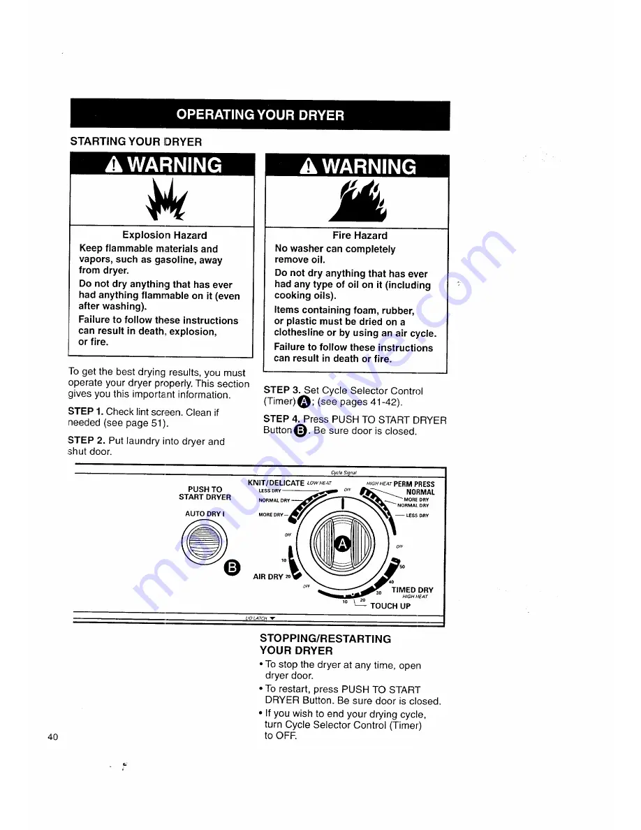 Kenmore 9875 - 24 in. Laundry Center Owner'S Manual And Installation Instructions Download Page 40