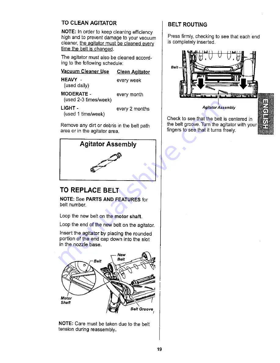 Kenmore ASPIRADORA 116.36722 Owner'S Manual Download Page 19