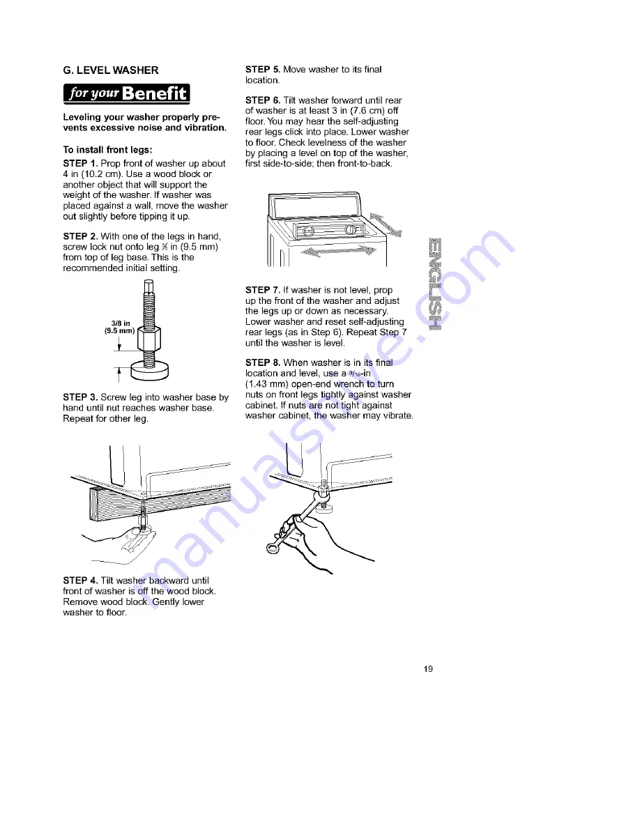 Kenmore Automatic Washer Owner'S Manual And Installation Instructions Download Page 19