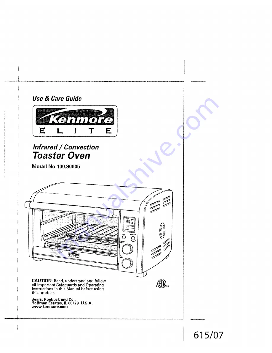 Kenmore Elite 100.90005 Use And Care Manual Download Page 1