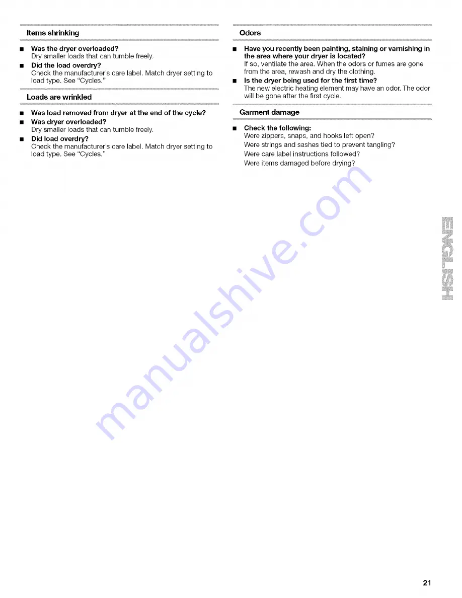 Kenmore ELITE 110.C8508 Use & Care Manual Download Page 21