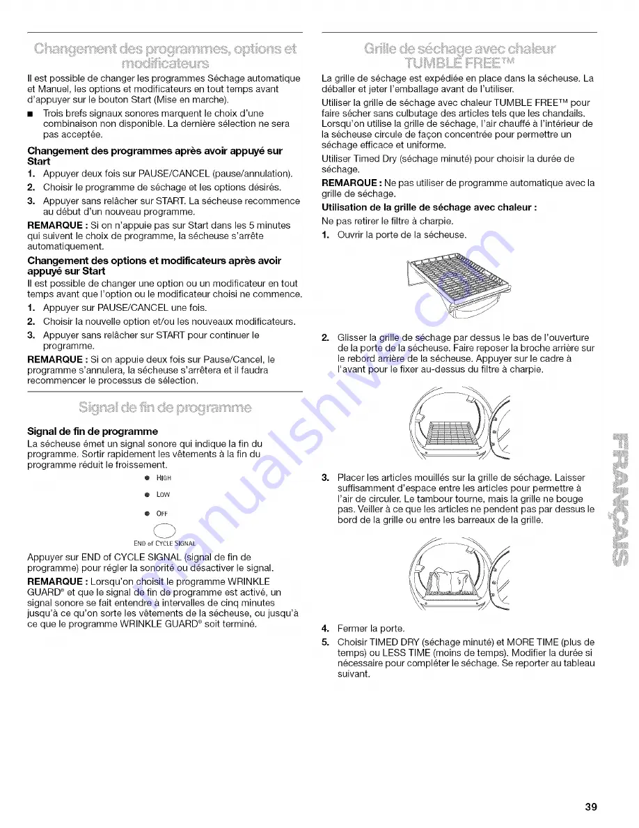 Kenmore ELITE 110.C8508 Use & Care Manual Download Page 39