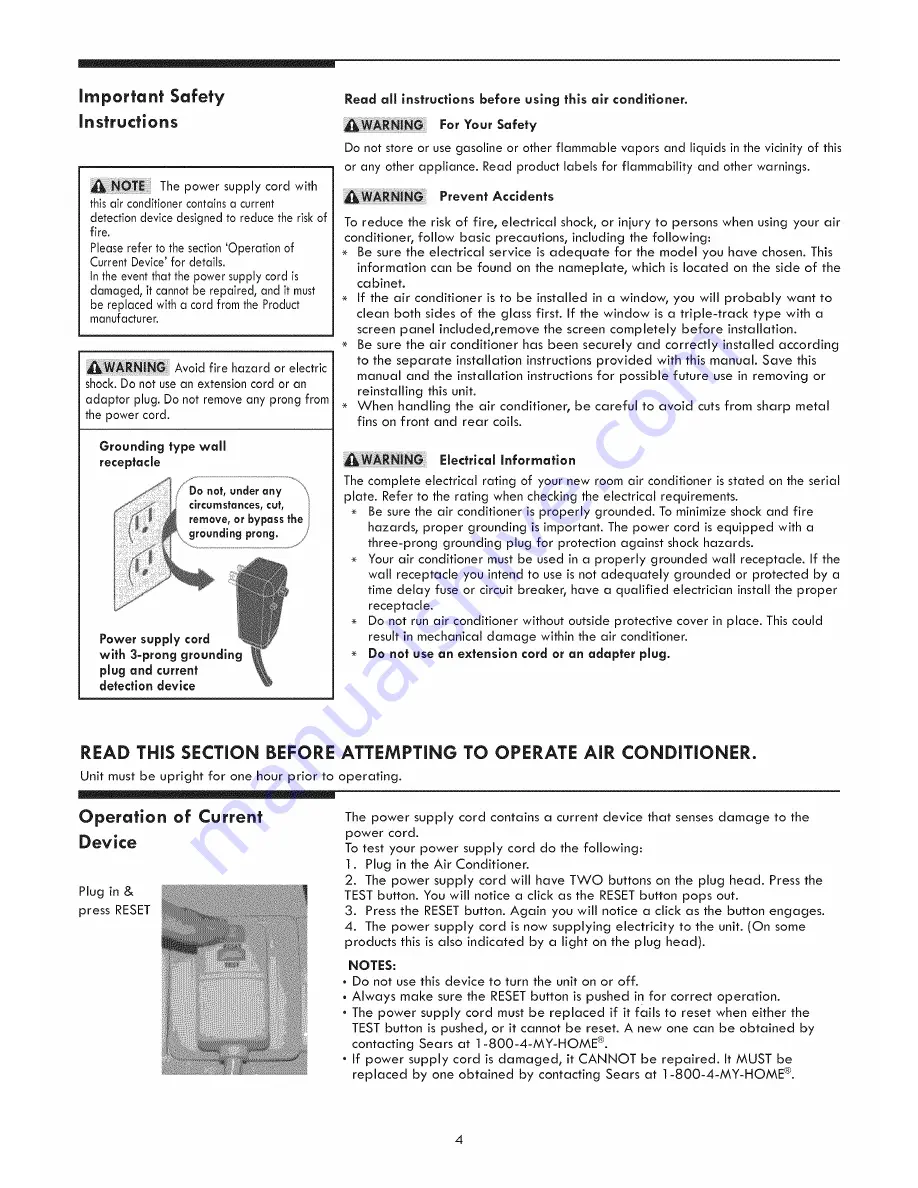 Kenmore Elite 253.76085 Use & Care Manual Download Page 4