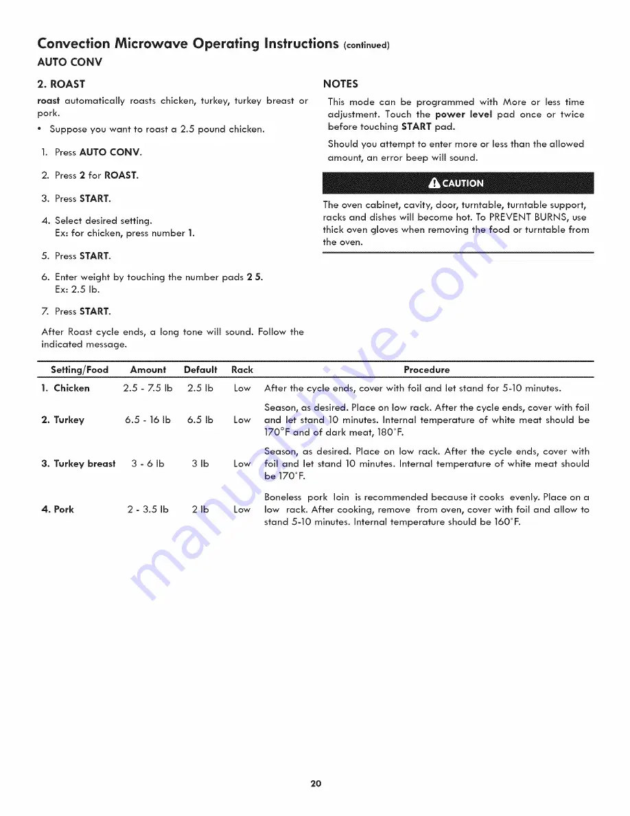 Kenmore Elite 790.4890 Series Use & Care Manual Download Page 20