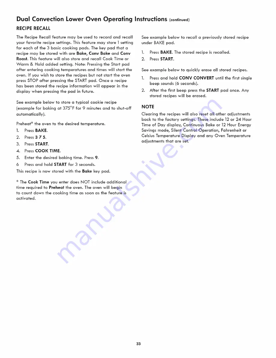 Kenmore Elite 790.4890 Series Use & Care Manual Download Page 33