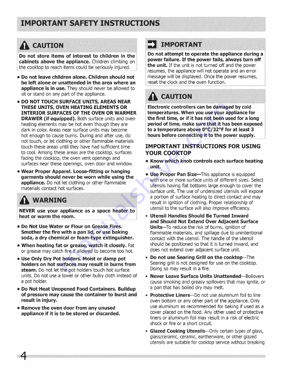 Kenmore Elite 790.9715 series Use And Care Manual Download Page 4