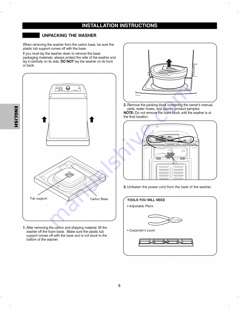 Kenmore ELITE 796.2927 Series Скачать руководство пользователя страница 8