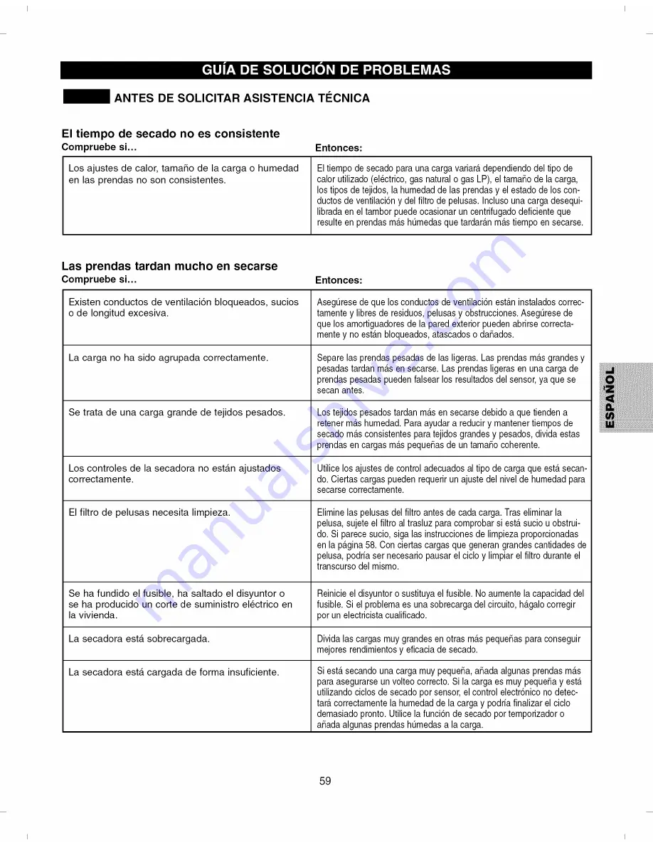 Kenmore ELITE 796.8051 Use And Care Manual Download Page 59