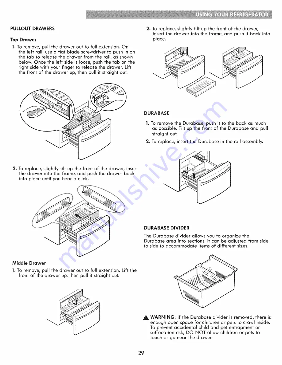 Kenmore Elite Grab-N-Go 795.7403 series Use & Care Manual Download Page 29