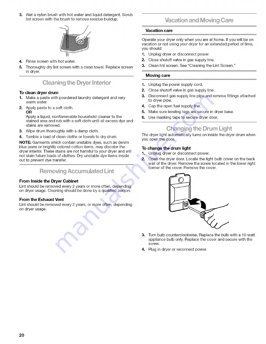 Kenmore ELITE HE4 110.9586 Series Use & Care Manual Download Page 20