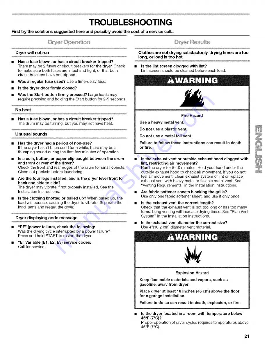 Kenmore ELITE HE4 110.9586 Series Use & Care Manual Download Page 21