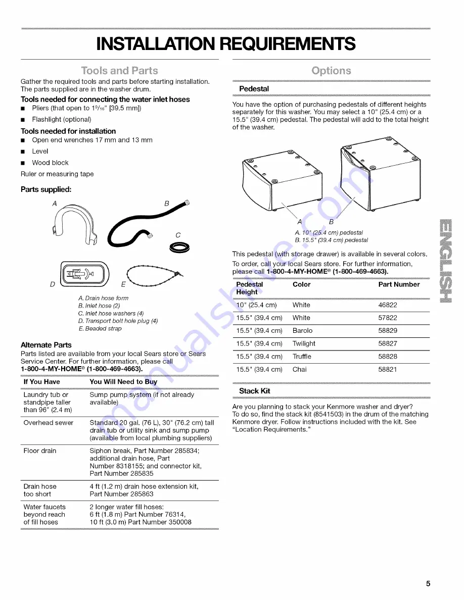 Kenmore Elite HE5t Steam 110.4770 Series Use & Care Manual Download Page 5