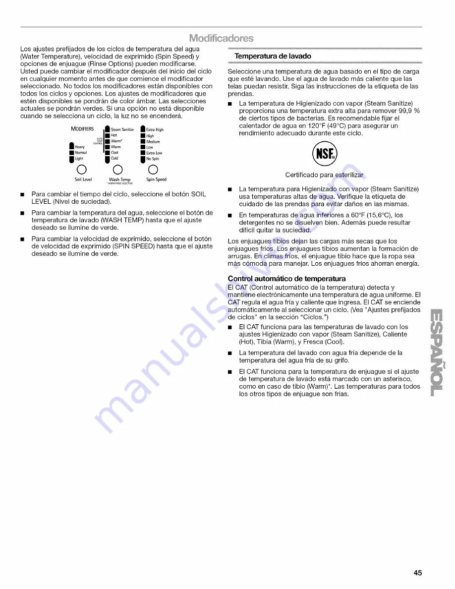 Kenmore Elite HE5t Steam 110.4770 Series Use & Care Manual Download Page 45