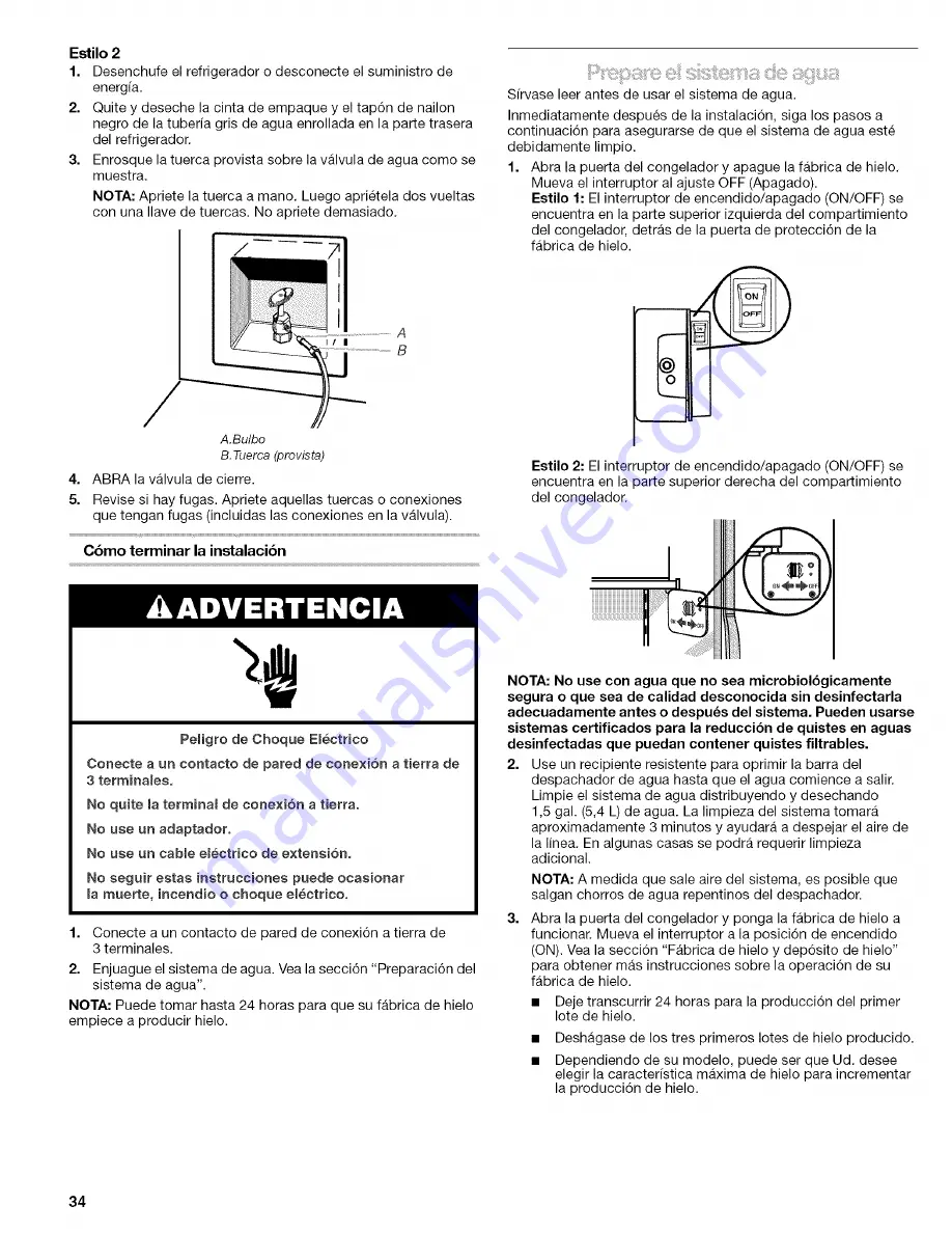 Kenmore Elite Side by Side Refrigerator Use & Care Manual Download Page 34