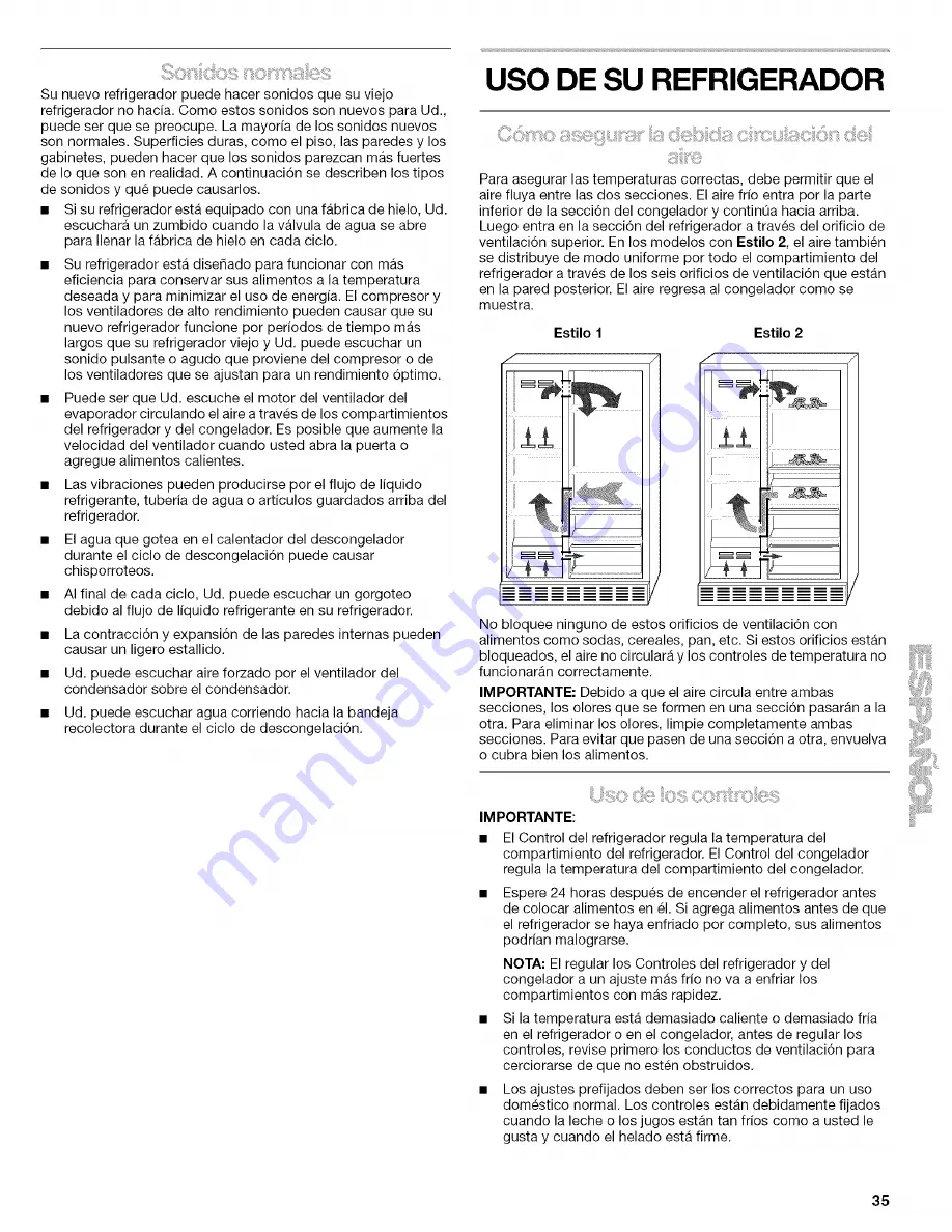 Kenmore Elite Side by Side Refrigerator Use & Care Manual Download Page 35