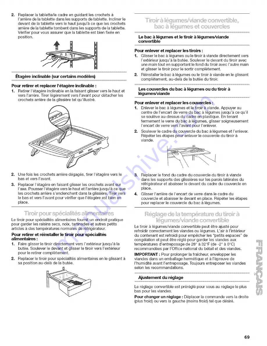 Kenmore Elite Side by Side Refrigerator Use & Care Manual Download Page 69