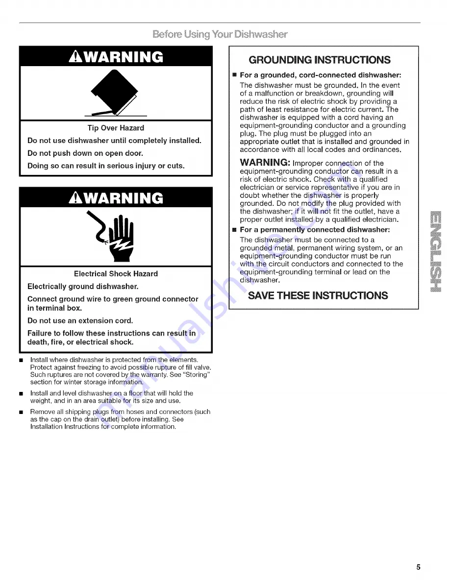 Kenmore Elite Ultra Wash 665.1378 Series Use & Care Manual Download Page 5