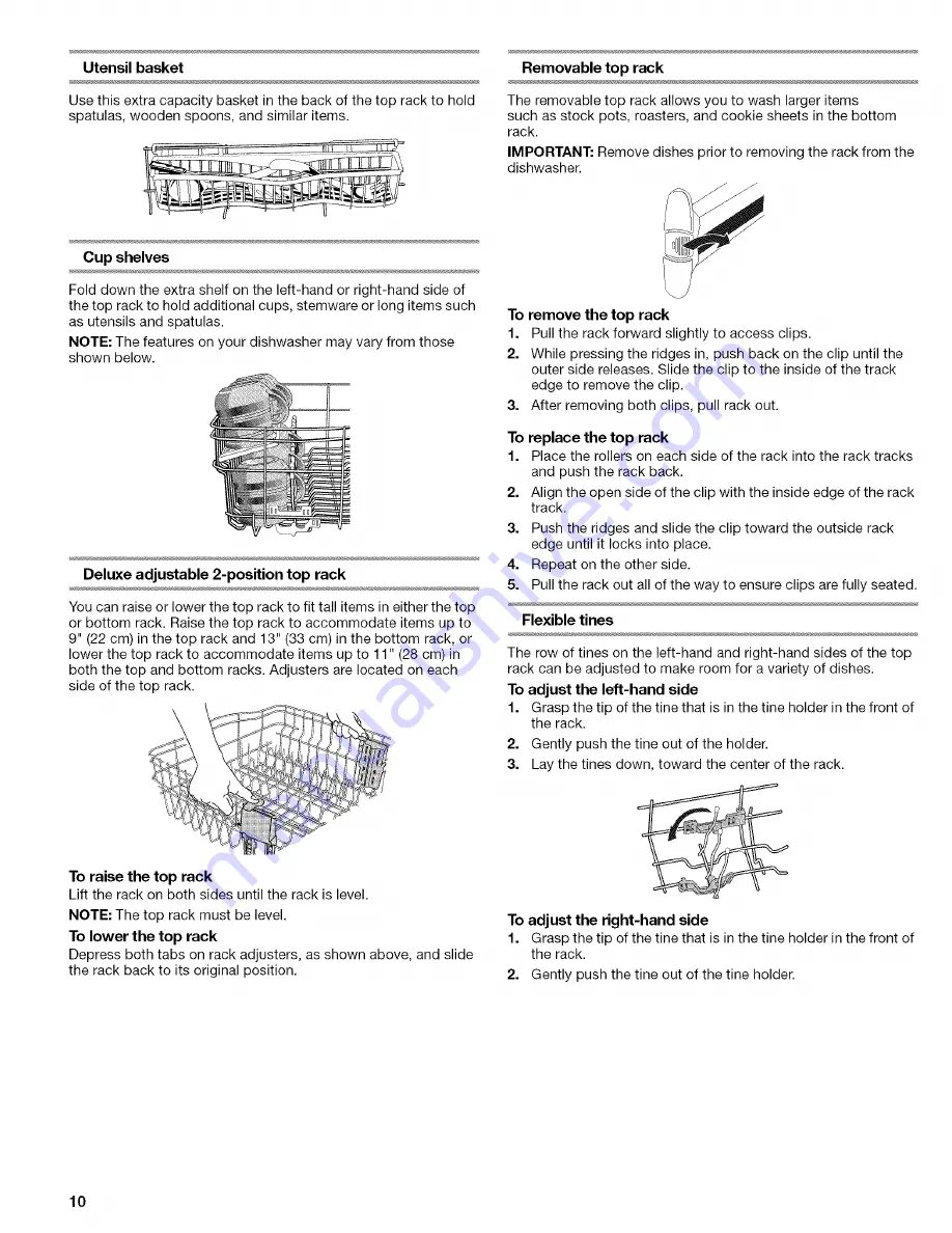 Kenmore Elite Ultra Wash 665.1378 Series Use & Care Manual Download Page 10