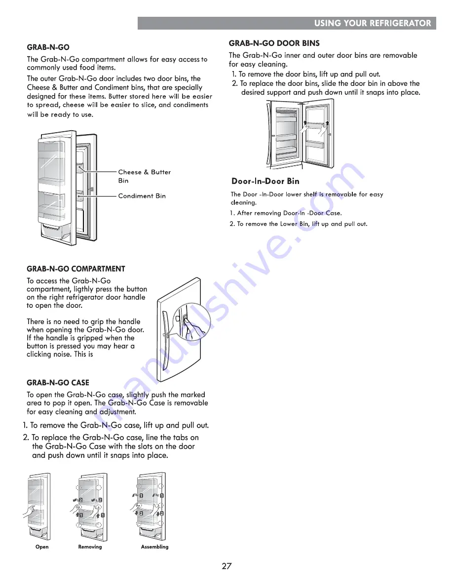 Kenmore Grab-N-Go 795.7033 Series Use & Care Manual Download Page 27