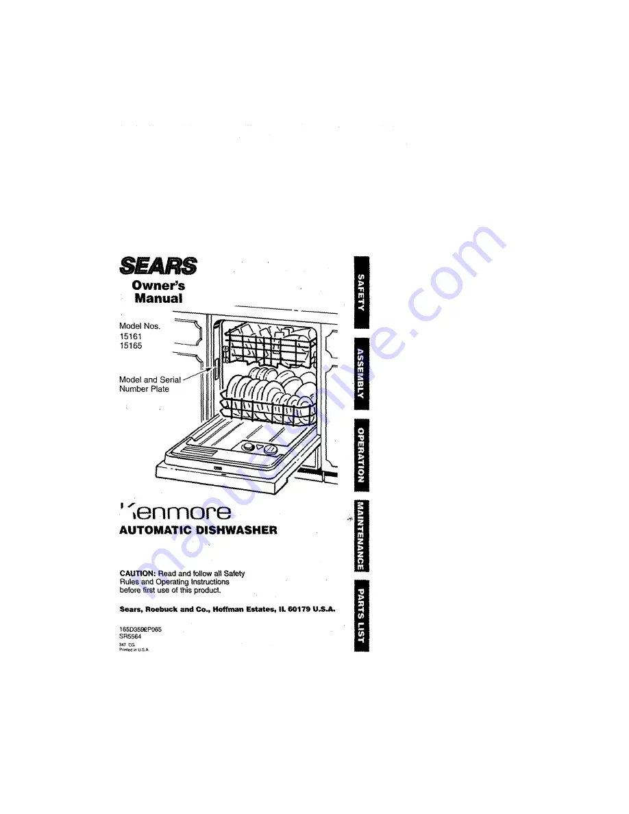 Kenmore Kenmore 15161 Owner'S Manual Download Page 1