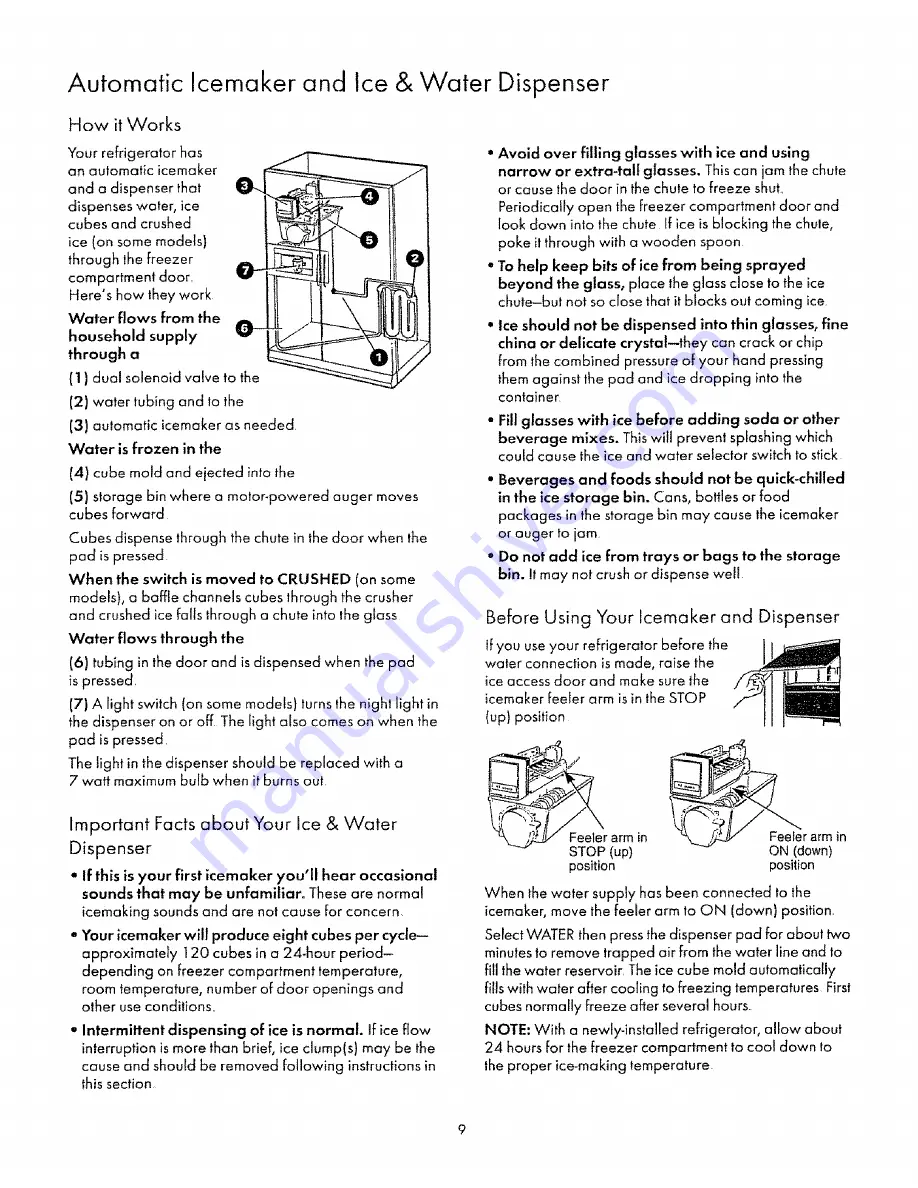 Kenmore KENMORE 53471 Owner'S Manual Download Page 9