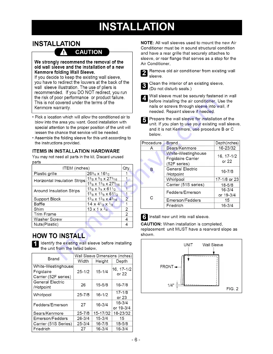 Kenmore Kenmore 580.72087200 Owner'S Manual Download Page 6