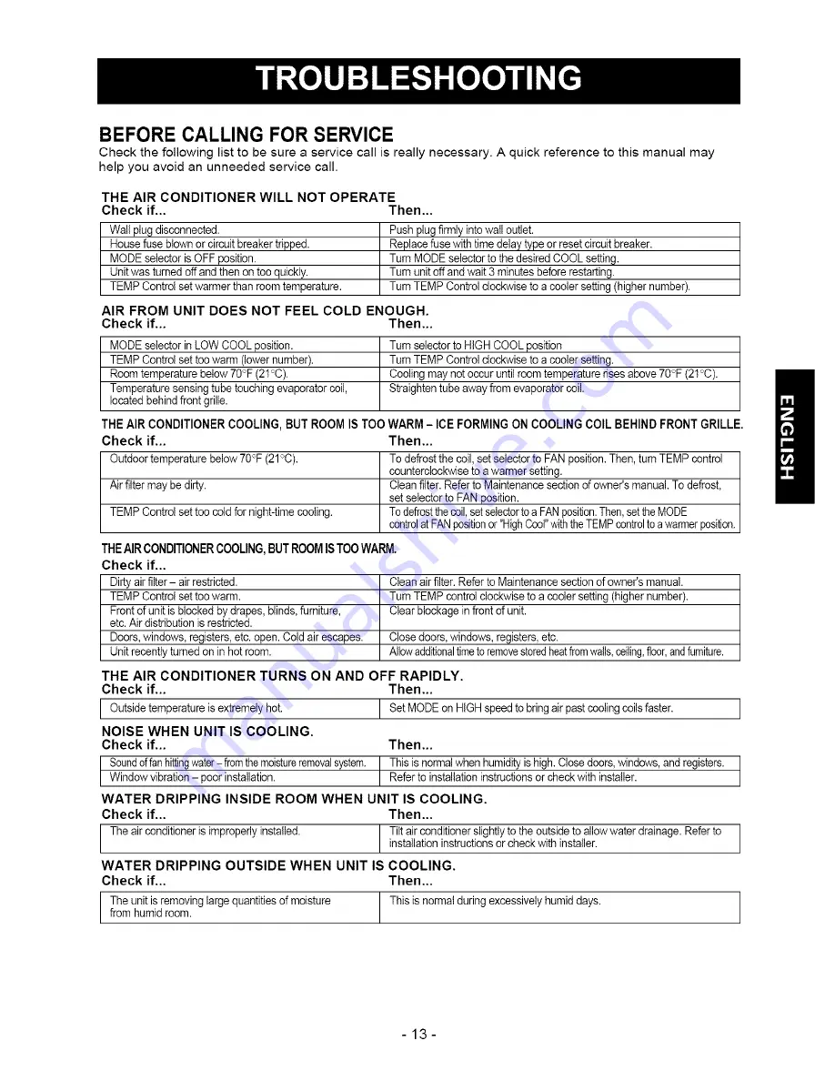 Kenmore Kenmore 580.72187 Owner'S Manual Download Page 13