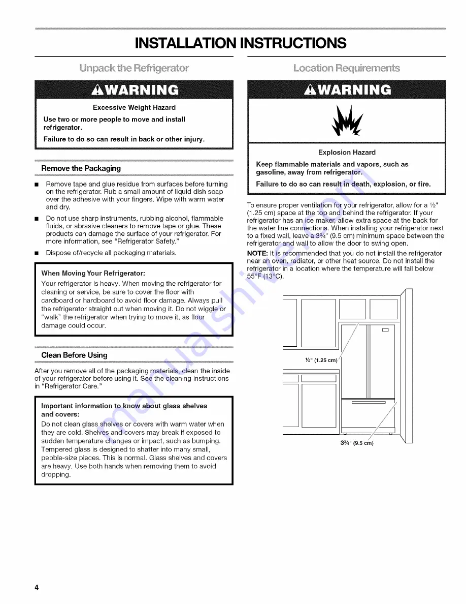 Kenmore Kenmore Bootom-Mount Refrigerator Скачать руководство пользователя страница 4