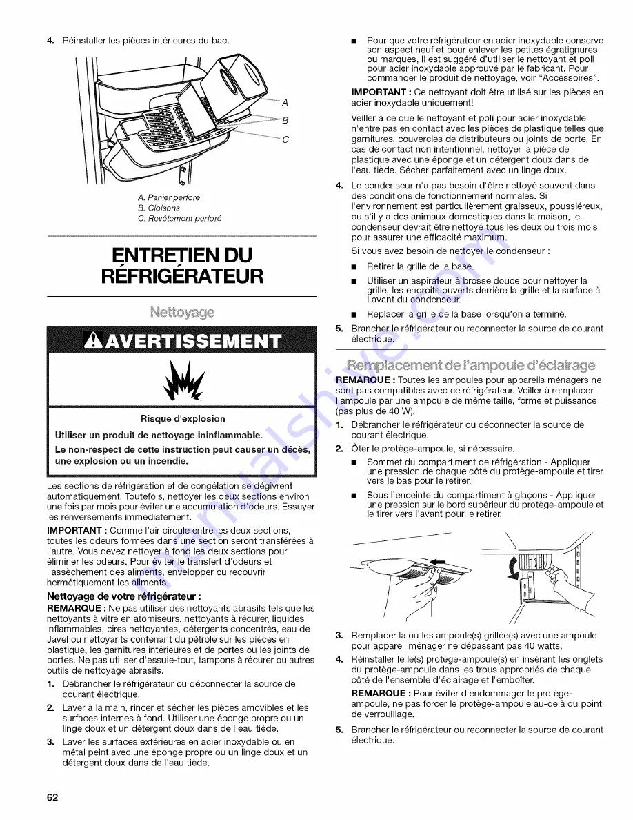 Kenmore Kenmore Bootom-Mount Refrigerator Скачать руководство пользователя страница 62