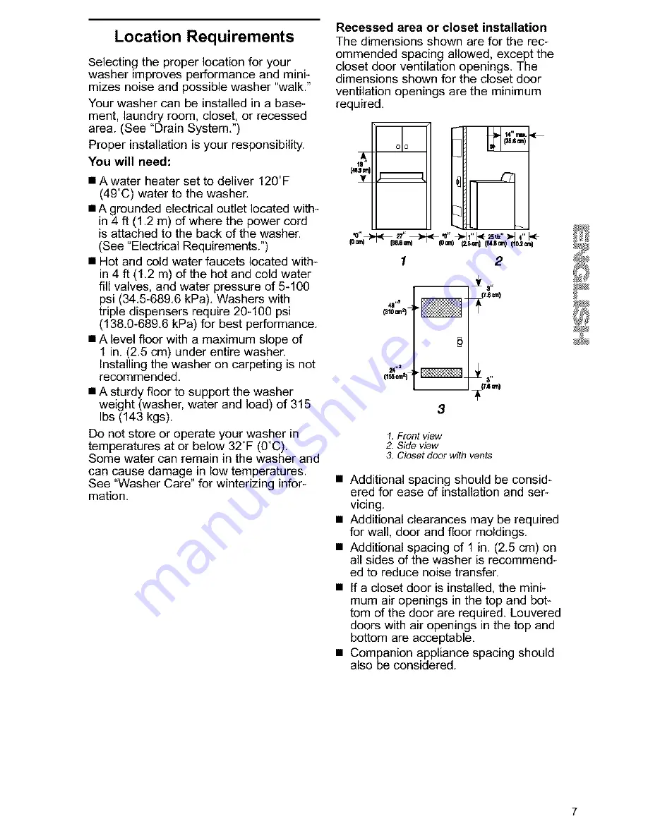 Kenmore Kenmore One-Speed Automatic Wa Owner'S Manual & Installation Instructions Download Page 7