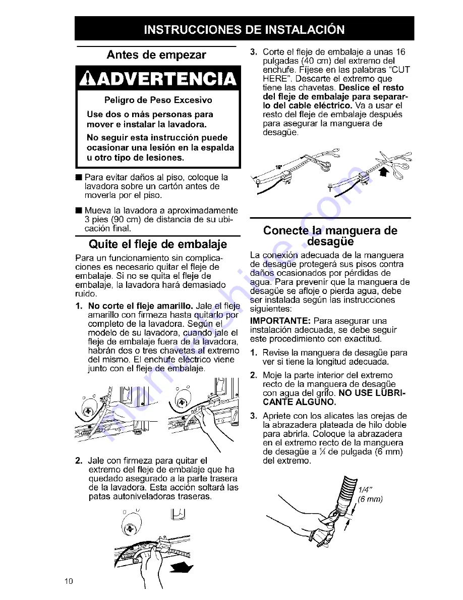 Kenmore Kenmore One-Speed Automatic Wa Owner'S Manual & Installation Instructions Download Page 38