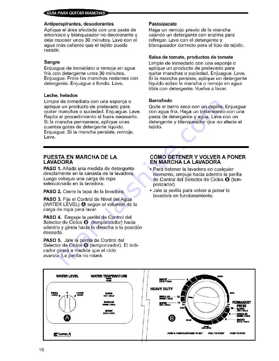 Kenmore Kenmore One-Speed Automatic Wa Owner'S Manual & Installation Instructions Download Page 44