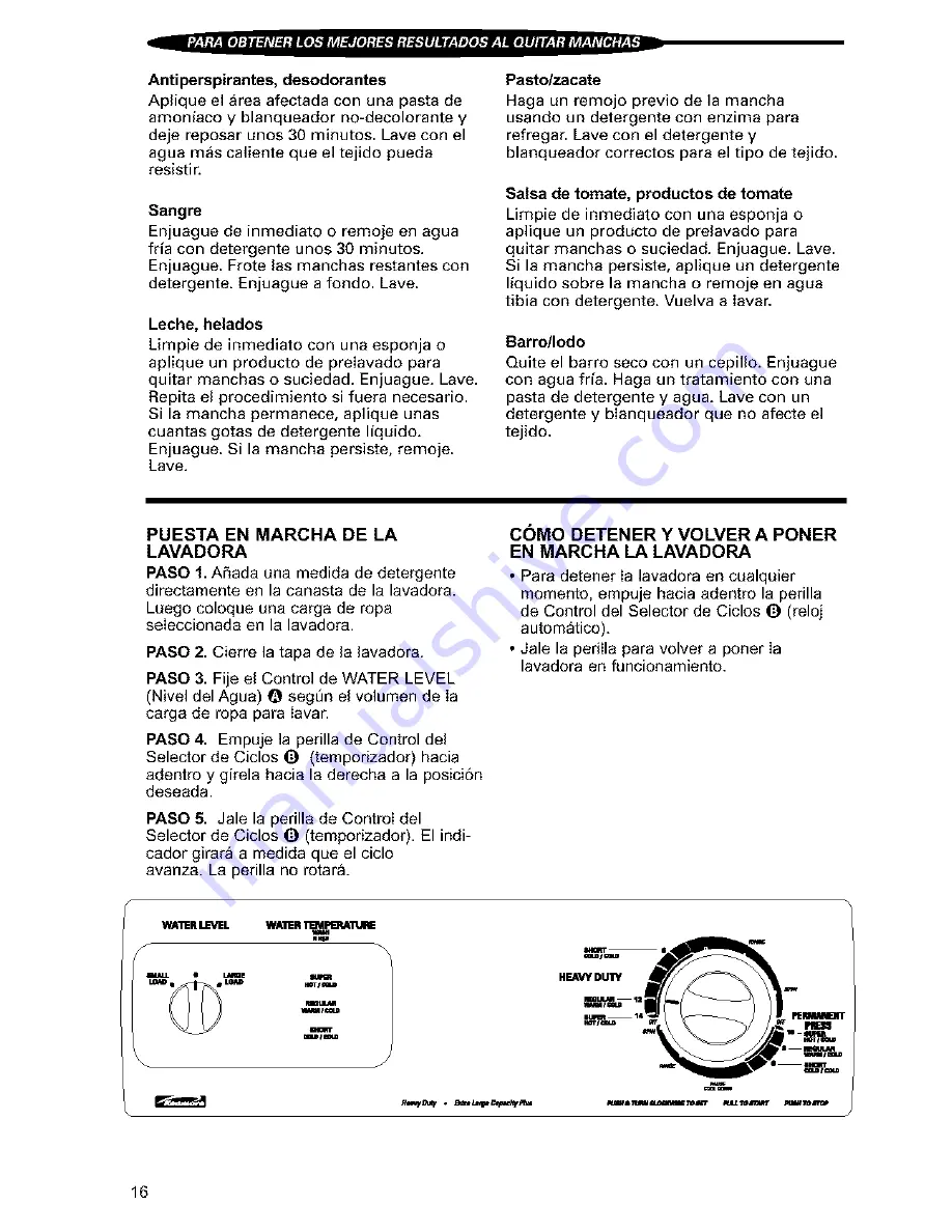 Kenmore One-speed automatic washers Скачать руководство пользователя страница 44