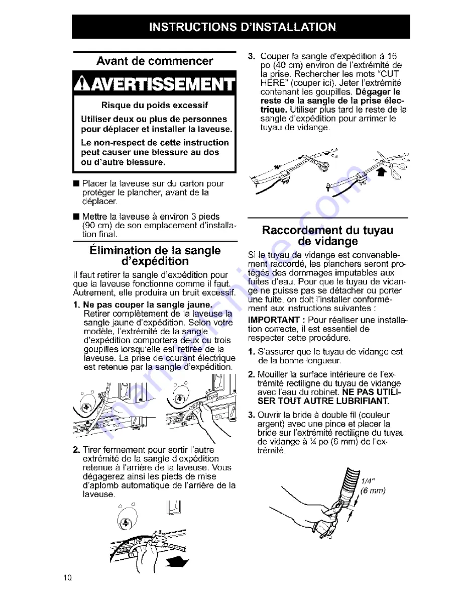 Kenmore One-speed automatic washers Owner'S Manual And Installation Instructions Download Page 68