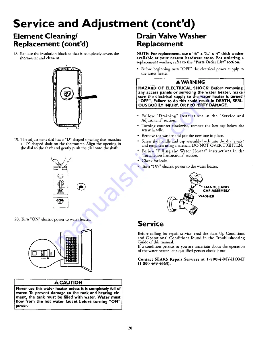 Kenmore Power Miser 12 153.320392 HT Скачать руководство пользователя страница 20