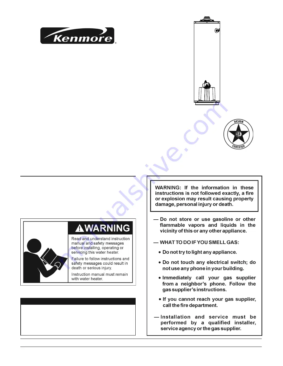 Kenmore POWER MISER 153.339372 Owner'S Manual Download Page 1