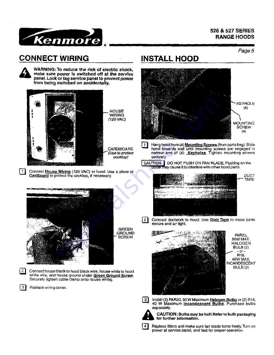 Kenmore Sears 526 Series Owner'S Manual Download Page 5